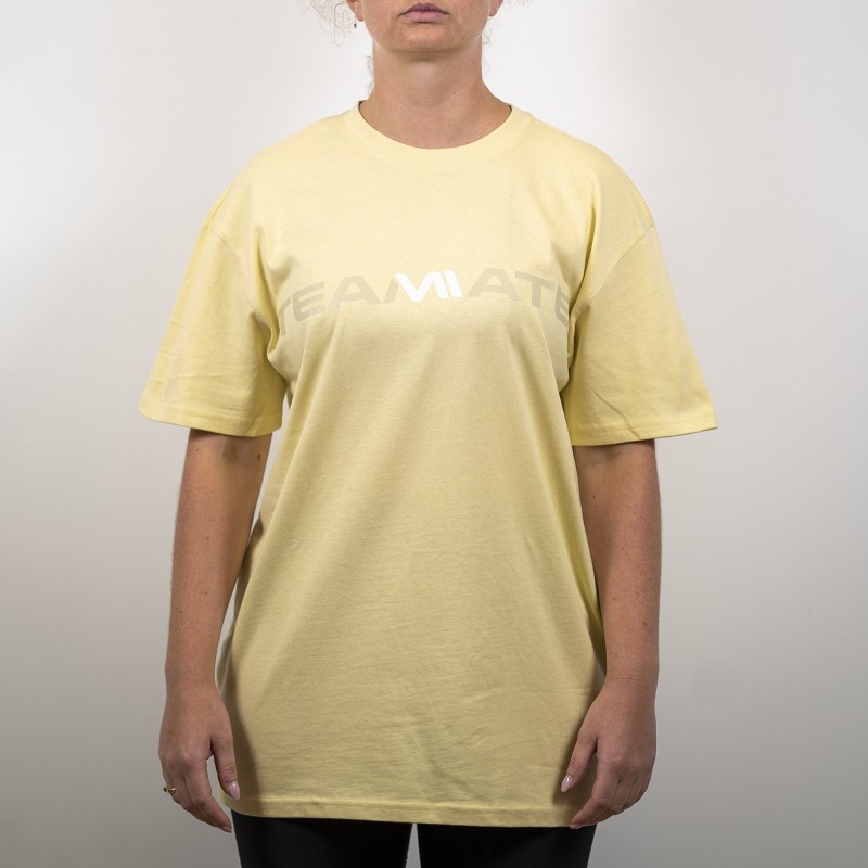 T-shirt Oversize Solide Unisex Jaune Pastel