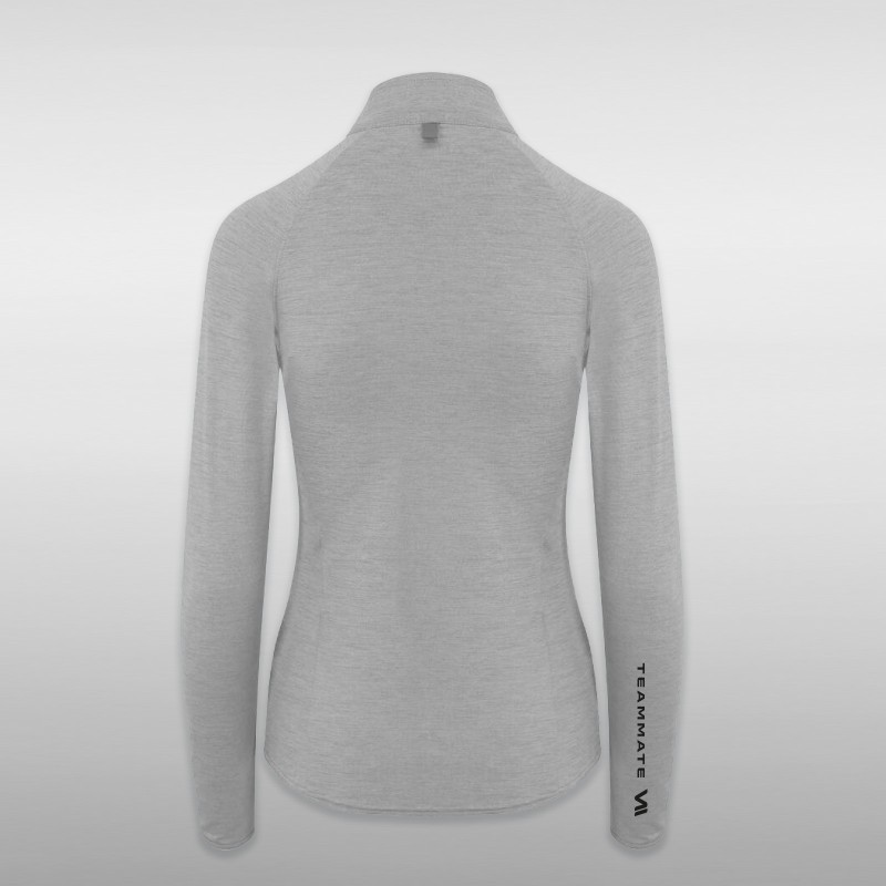 Haut Manche longue Zippé Technic Heather Gray Femme